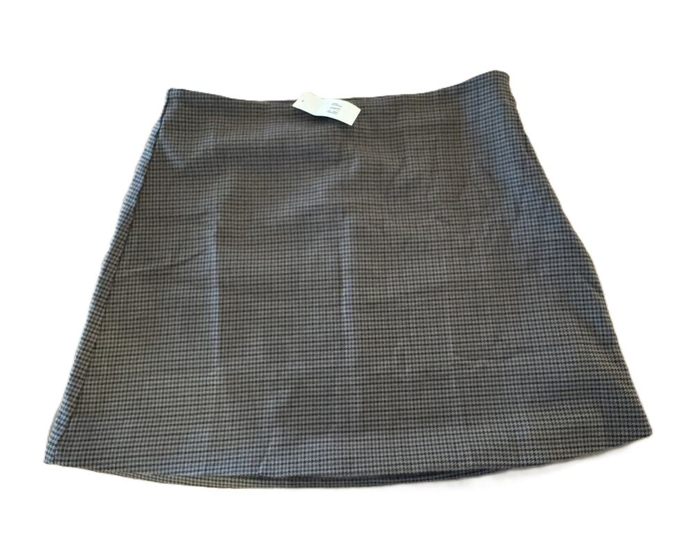 GAP Women’s Small Houndstooth A-Line Mini Skirt Brown Black